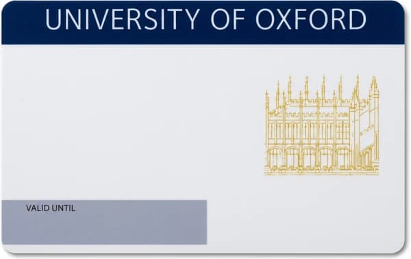 University of Oxford RFID card produced by CampusRFID
