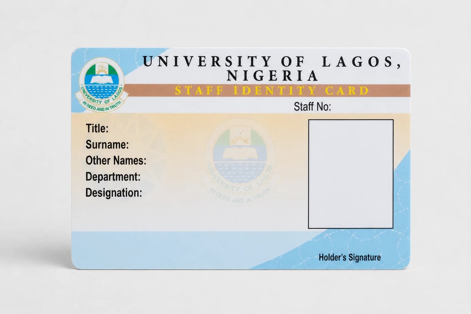 University of Lagos Staff ID Cards produced by CampusRFID